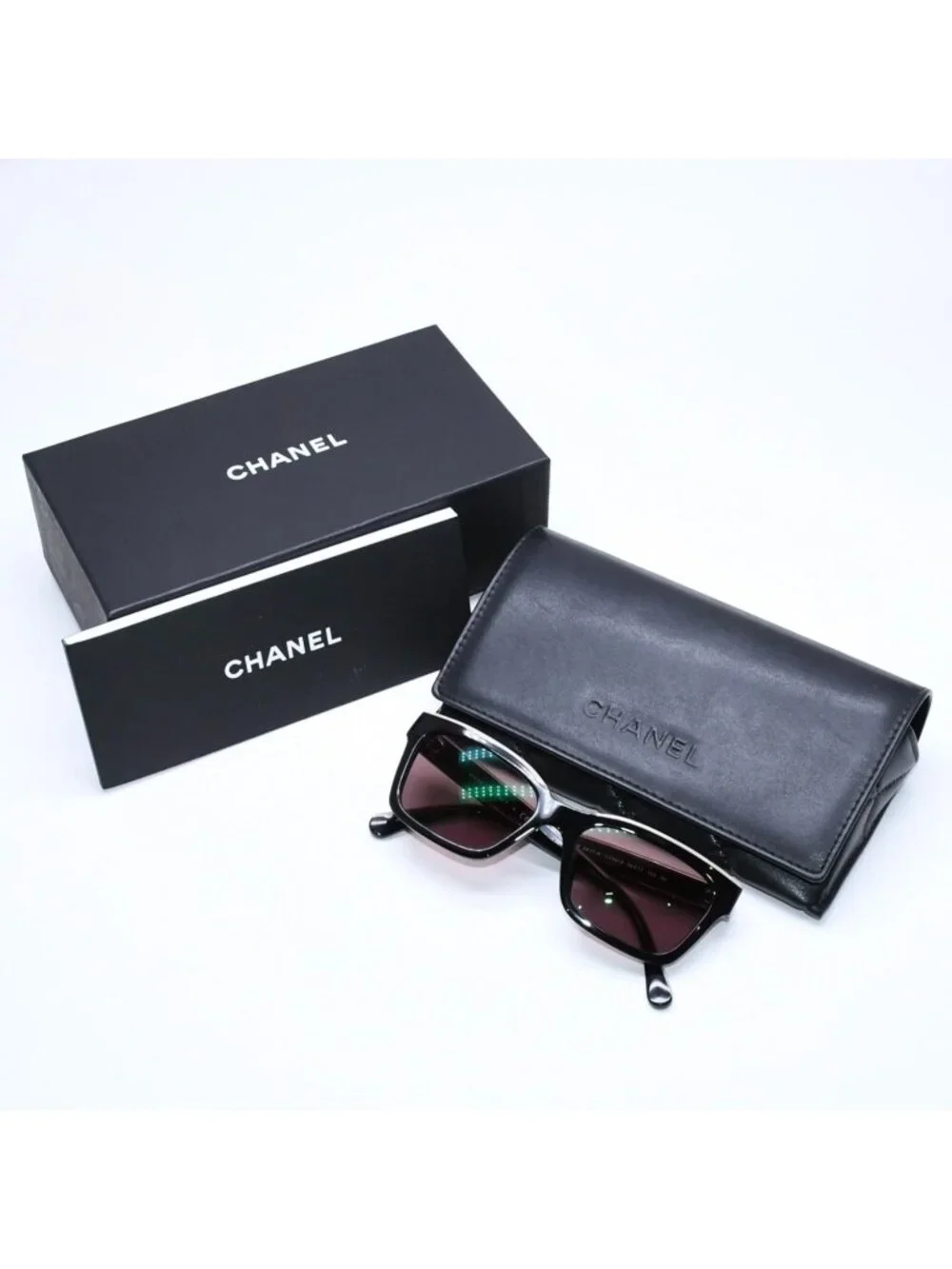 Chanel Sunglasses Eyewear CC Logo Black Greige